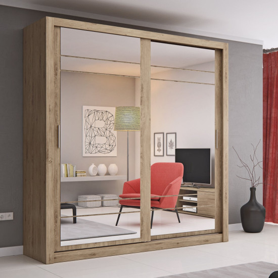 Alabama White 203cm Sliding Wardrobe