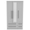 Kingston 3 Door 4 Drawer Mirrored Wardrobe
