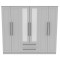 Kingston 6 Door 2 Drawer Centre Mirrored Wardrobe 