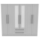 Kingston 6 Door 2 Drawer Centre Mirrored Wardrobe 