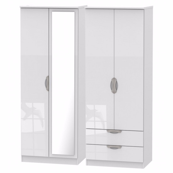 Canterbury 4 Door 2 Drawer Mirrored Wardrobe