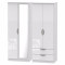 Canterbury 4 Door 2 Drawer Mirrored Wardrobe