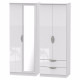 Canterbury 4 Door 2 Drawer Mirrored Wardrobe