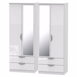 Canterbury 4 Door 4 Drawer Mirror Wardrobe