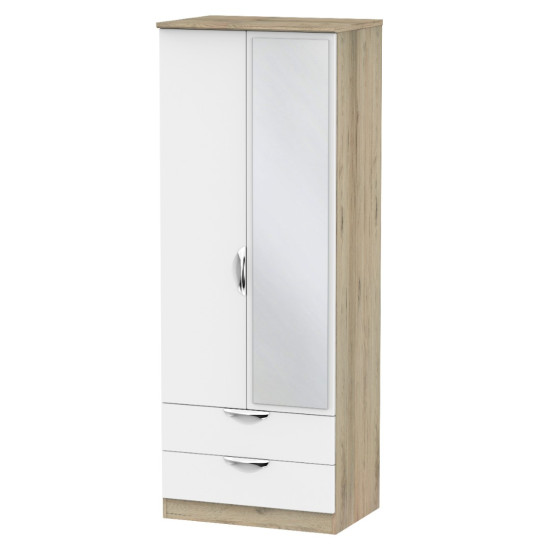 Canterbury Tall 2 Drawer Mirror Wardrobe