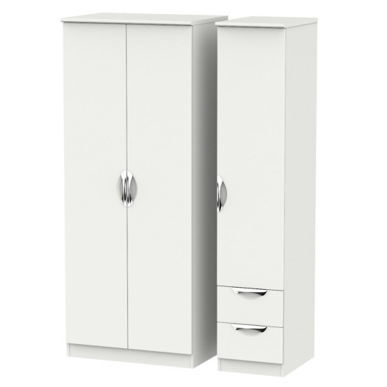 Canterbury Tall 3 Door 2 Small Drawer Wardrobe