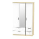 Canterbury 3 Door 4 Drawer Mirror Wardrobe