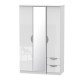 Canterbury 3 Door 2 Small Drawer Mirror Wardrobe