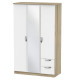 Canterbury 3 Door 2 Small Drawer Mirror Wardrobe