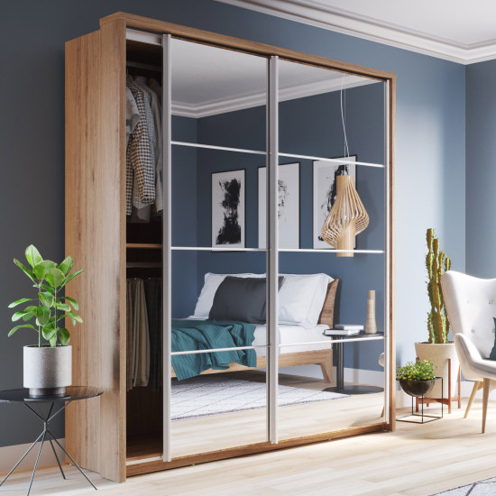 Carolina Shetland Oak 180cm Sliding Wardrobe