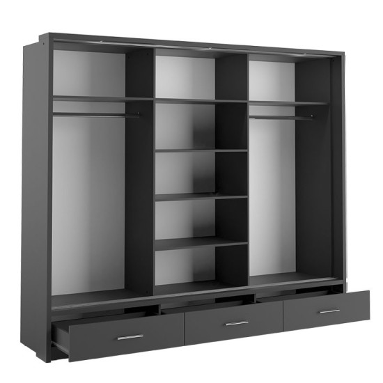 Arizona Black 250cm Sliding Wardrobe