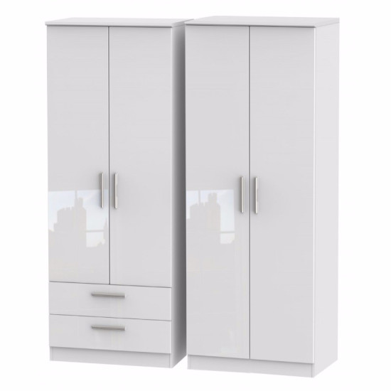 Michigan 4 Door 2 Drawer Wardrobe 