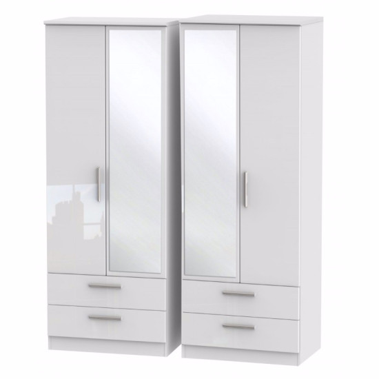 Michigan Tall 4 Door 4 Drawer Mirror Wardrobe