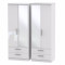 Michigan Tall 4 Door 4 Drawer Mirror Wardrobe
