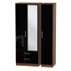 Michigan Tall 3 Door 2 Drawer Mirror Wardrobe