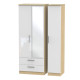 Michigan Tall 3 Door 2 Drawer Mirror Wardrobe