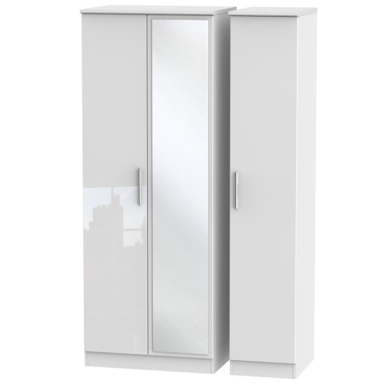 Michigan Tall 3 Door Mirror Wardrobe