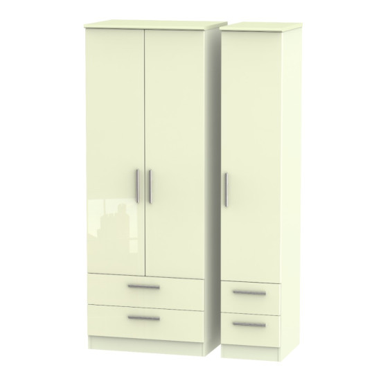 Michigan Tall 3 Door 4 Drawer Wardrobe