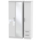 Michigan Tall 3 Door 2 Small Drawer Mirror Wardrobe