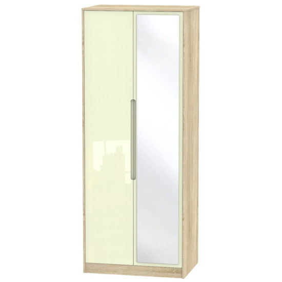 Munich Tall 2 Door Mirror Wardrobe
