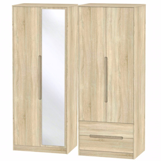 Munich Tall 4 Door 2 Drawer Mirror Wardrobe