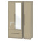 Munich Tall 3 Door 2 Drawer Mirror Wardrobe