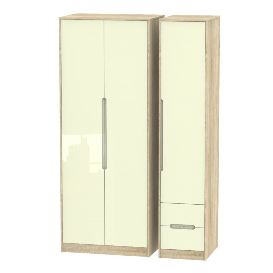 Munich Tall 3 Door 2 Small Drawer Wardrobe