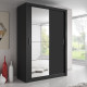Maine Black 120cm Sliding Wardrobe