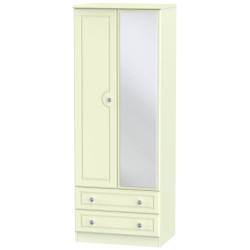 Snowdon Tall 2 Drawer Mirrored Wardrobe