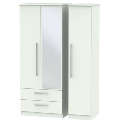 Harlech 3 Door 2 Drawer Mirrored Wardrobe