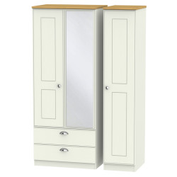 Verona 3 Door 2 Drawer Mirror Wardrobe