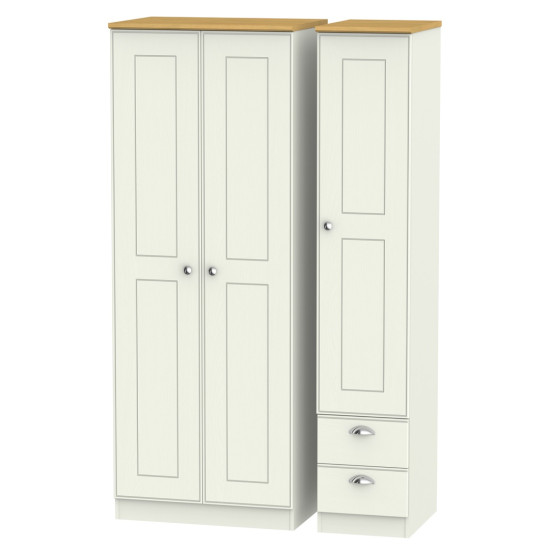 Verona Tall 3 Door 2 Small Drawers Wardrobe