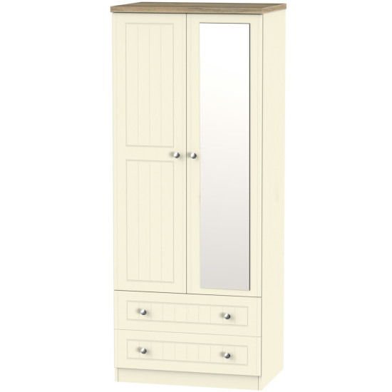 Venice Standard 2 Drawer Mirror Wardrobe