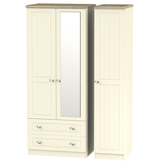 Venice Standard 3 Door 2 Drawer Mirrored Wardrobe