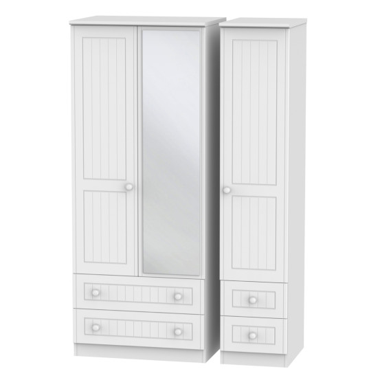 Cottage 3 Door 4 Drawer Mirrored Wardrobe