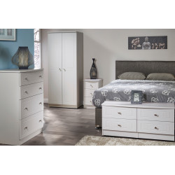 Cottage Tall 2 Drawer Mirrored Wardrobe