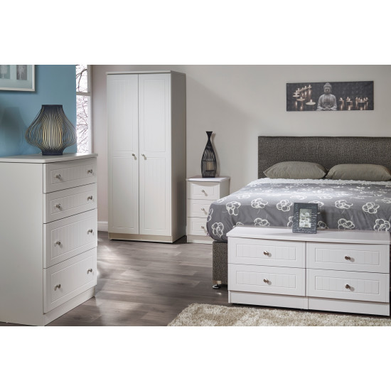 Cottage 3 Door 2 Small Drawers Mirrored Wardrobe