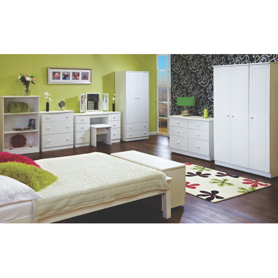 Cottage 3 Door 2 Small Drawers Mirrored Wardrobe