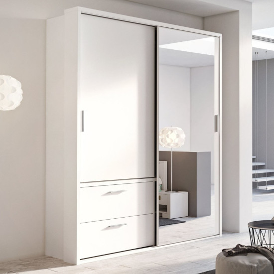 Texas White 180cm Sliding Wardrobe