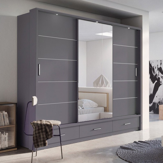 Arizona White 250cm Sliding Wardrobe