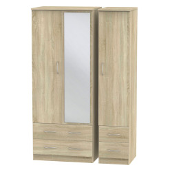 Avondale 3 Door 4 Drawer Mirrored Wardrobe