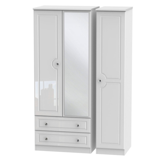 Aberdeen 3 Door 2 Drawer Mirrored Wardrobe
