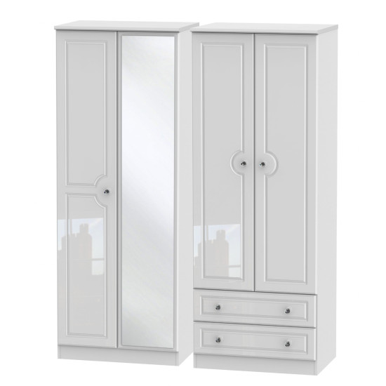 Aberdeen 4 Door 2 Drawer Mirrored Wardrobe