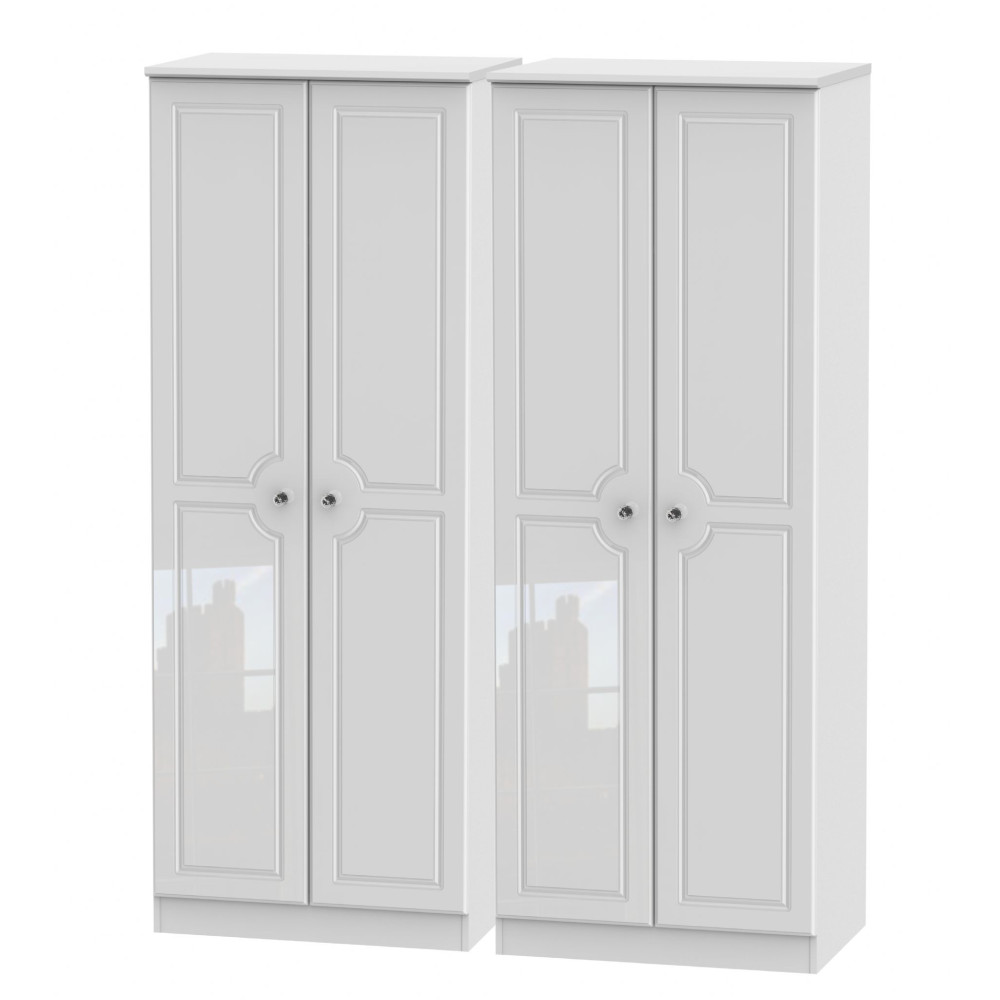 Balmoral Tall 4 Door Wardrobe Furniture Ready Assembled