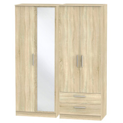 Coventry Tall 4 Door 2 Drawer Mirrored Wardrobe