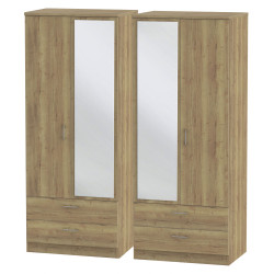 Falmouth 4 Door 4 Drawer Mirrored Wardrobe