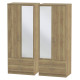 Falmouth 4 Door 4 Drawer Mirrored Wardrobe