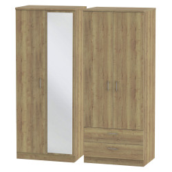 Falmouth Tall 4 Door 2 Drawer Mirrored Wardrobe