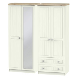 Palermo Tall 4 Door 2 Drawer Mirrored Wardrobe