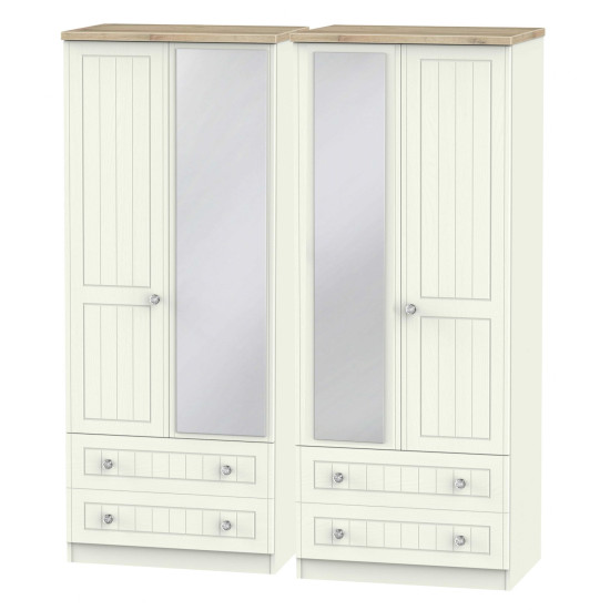 Palermo Tall 4 Door 4 Drawer Mirrored Wardrobe